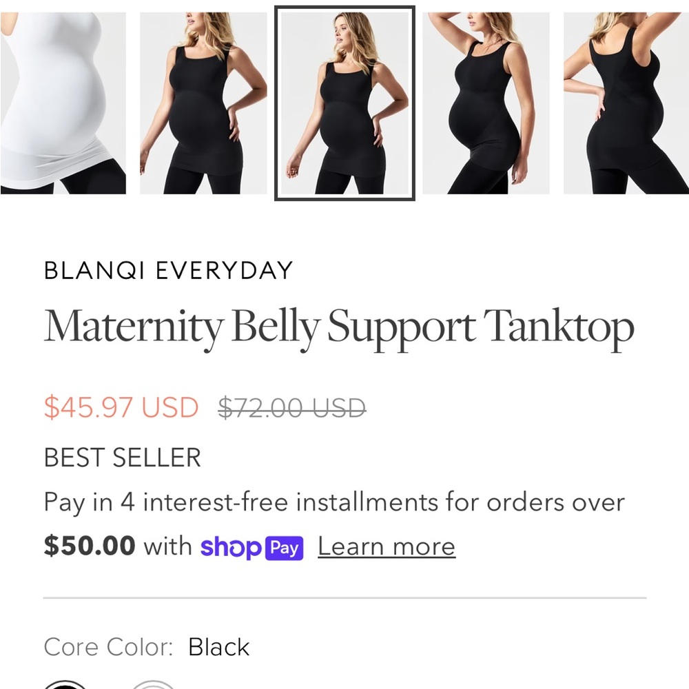 Blanqi Belly support tank Maternity